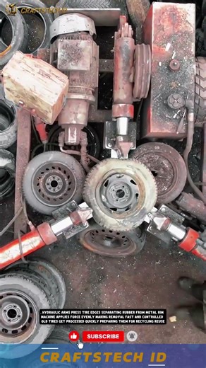 Hydraulic Tire Press Machine Removes Tires from Rims Effortlessly #machine