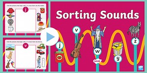 j, v, w, y, z Initial Sounds PowerPoint Game