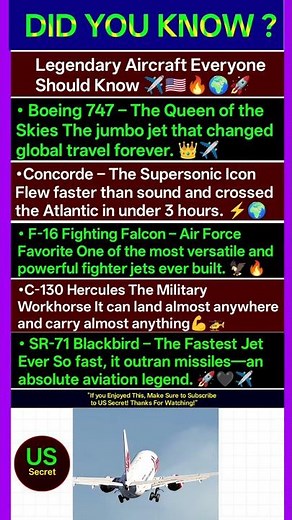 Legendary Aircraft Everyone Should Know | Legendary Aircraft Every American Should Know ✈️🔥