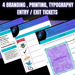 Branding, Typography & Printing Worksheet  – 4 Printable & Digital Activities