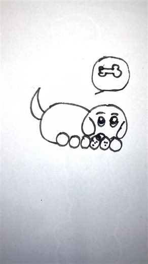 🐶 Drawing a Dog with 6 Zeros | Easy Number Drawing Trick for Kids #Shorts