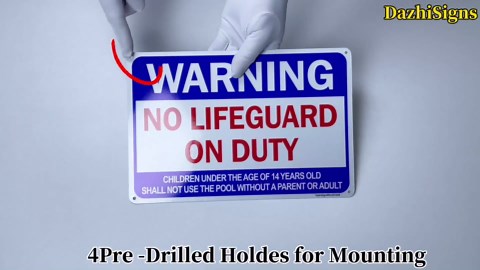 Swimming Pool Signs, Warning No Lifeguard on Duty Sign, Pool Safety Sign, 12"x8" Rust Free Reflective Aluminum, Fade/Weather Resistant, UV Protected, Easy to Mount