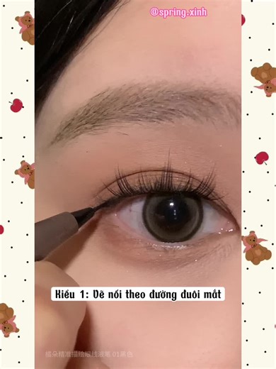 Kiểu nào cũng vẽ được nhaa 😆 #learnontiktok #beauty #beautymakeup #tiktok #makeup #lamdepkhongkho #douyin #makeuptutorial #beautyreview #eyeliner #kemat #judydoll