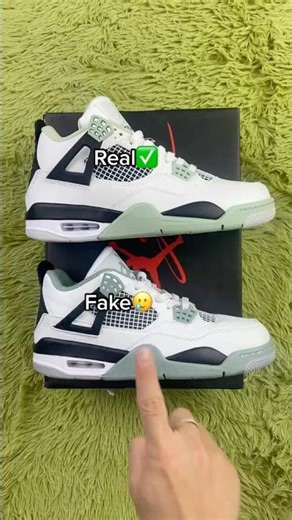 Real Vs Fake Seafoam Jordan 4 #shorts #sneakerhead #viral