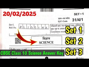 cbse class 10 science answer key 2025 | class 10 science paper answer key | all sets 2025