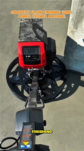 Concrete Floor Finishing Using Power Trowel Machine.