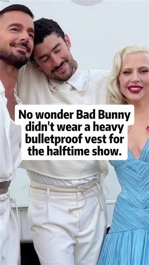 No wonder Bad Bunny didn’t wear a heavy bulletproof vest for the halftime show.#nfl #badbunny #fyp #foryoupage #celebrity