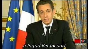 Colombie: Nicolas Sarkozy demande directement aux FARC de libérer Ingrid Betancourt - 19h30 - Play RTS