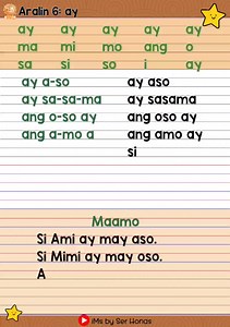 Aralin 6: ay Tsart ARAL Reading Support Material | Jonas Gillado