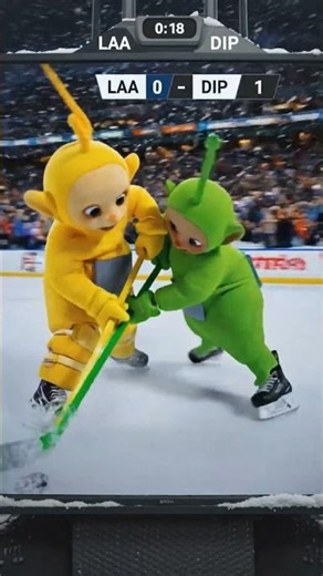 Laa-Laa And Dipsy Fighting With The Puck
