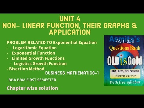Unit 4 Non-Linear Function, Their Graphs & Application | BBA BBM 1 SEM | BUSINESS MATHEMATICS-I | TU
