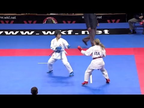 Miki Kobayashi vs. Sara Cardin :: Belgrade 2010 Female Kumite Final -55kg | WORLD KARATE FEDERATION