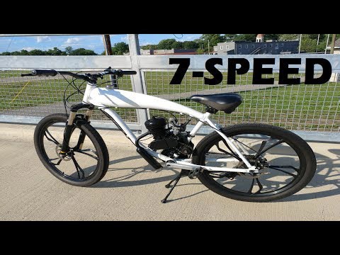UPDATE walk-around and RIDE. "White Raptor" 7-speed! BBR Tuning GT2-A 66/80cc motorized bicycle!!🚲