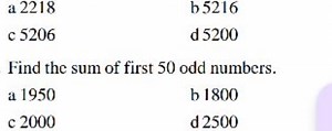 Find the sum of first 50 odd numbers.a) 1950b) 1800c) 2000d... | Filo