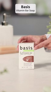 Basis Vitamin Bar Soap for Body, Hands and Face, Natural Soap Bar for All Skin Types with Vitamin C, E and B5, 4 Oz, Pack of 6