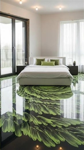 This Bedroom Floor Looks Like Energy in Motion ⚡ (Epoxy Resin Art)#shorts #floor #flower