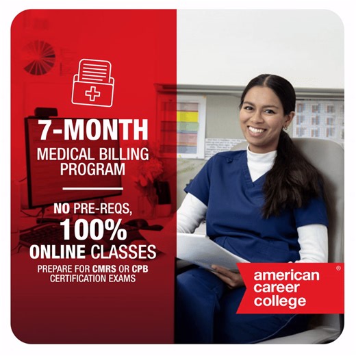 1.3K views | Enroll today in ACC's online Medical Billing training. Complete your coursework in 7 months, and gain hands-on experience through an externship. | American Career College | Facebook