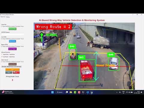 🚨AI-Powered Wrong-Way Vehicle Detection Monitoring System Using Computer Vision,DL &Vehicle Tracking
