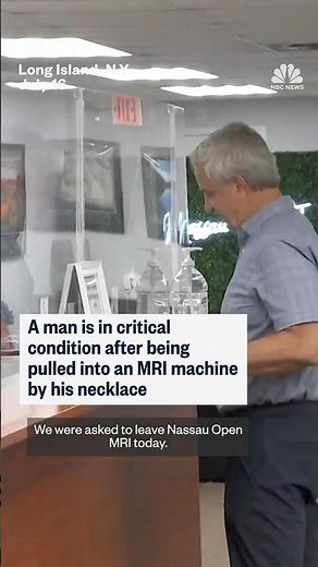 A man is in critical condition after being pulled into MRI machine by his necklace