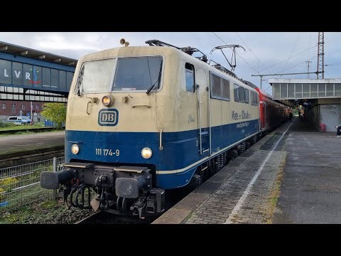 Germany: DB Class 111 leaving leaving Oberhausen Hbf with a Dusseldorf Hbf - Hamm (Westf) Hbf train