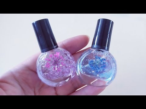 毕业季创意手工礼物，教你用指甲油瓶子DIY干花水晶瓶，太漂亮啦