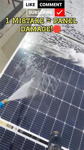 ❌Clean Solar Panels in Afternoon ⚡Thermal Shock 🔥Damage 🔍Cracks 🤔DIY 💧PV Wiper #shorts #engineering