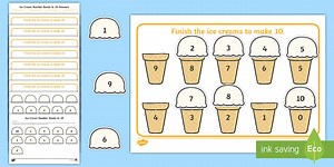 Workstation Pack: Ice Cream Number Bonds of 10 Activity