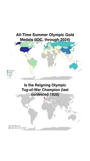 Correlation or Causation? 🤔 #mapwhatever #olympics #tugofwar #geography #correlation