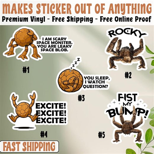 Project Hail Mary Amaze Sticker | Rocky Alien Decal | Scary Space Monster Excite Vinyl Decal | Sci-fi Fist My Bump Waterproof Sticker - Etsy