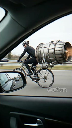 POV: A Bicycle With a Jet Engine?! 😳#shorts #POV#CrazyVehicles#JetEngine#Shorts#Viral#Bicycle