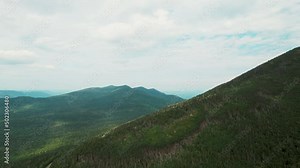 Drone Flying Over The Adirondack Mountains. Humid Subtropical Climate Zone.
