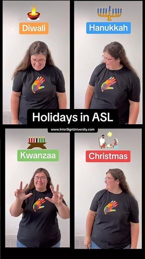 🪔 How to sign Diwali, Hanukkah, Christmas, Kwanzaa in ASL | Beginner ASL Winter Holidays