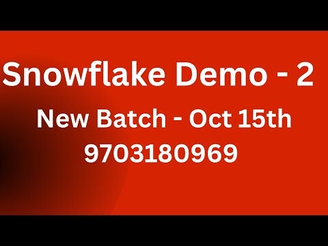 Snowflake Demo - 2 | New SQL and Snowflake Batch on October 15th 2025