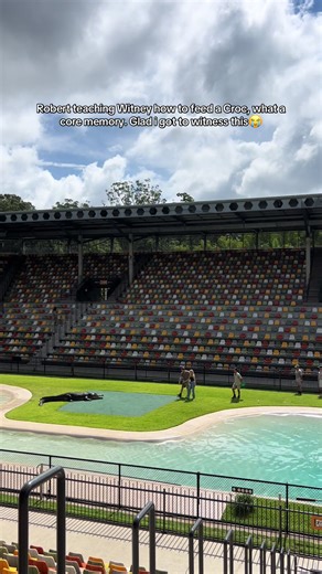 Witney Carson Learns to Feed Crocodiles at Australia Zoo