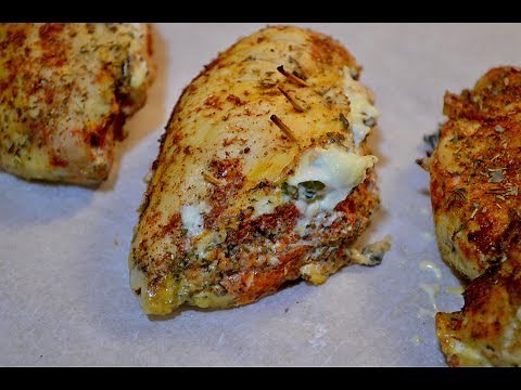 Chicken breast stuffed with spinach and cream cheese