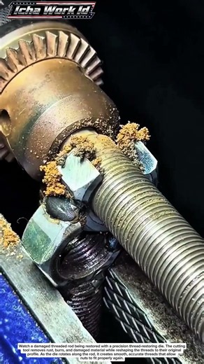 Watch a Rusty Threaded Rod Turn Into Perfect Threads Again | Thread Restoration Process