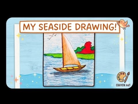 How to draw a scenery step by step with oil pastels