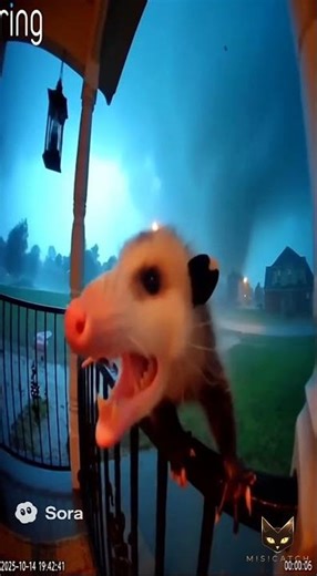 Opossum Screams at Nothing — Instantly Regrets It 😭