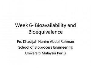 PPT - Week 6- Bioavailability and Bioequivalence PowerPoint Presentation - ID:2012510