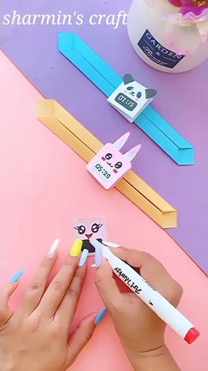 how to make paper watch & notebook / diy paper watch /origami paper watch/mini notebook/