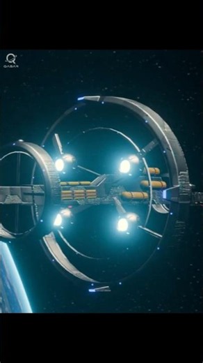 Futuristic ship escapes Earth orbit and vanishes into warp - Star Trek #scifi #blender #vfx