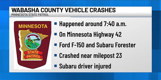 State Patrol reports multiple crashes in Wabasha County on Sunday