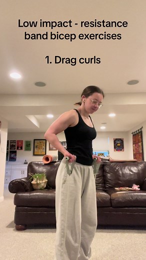 Low impact resistancd band bicep workout!!! #lgbtq #women #musclemommy #upperbody #biceps #resistancebands #fitness #health #buffgirls #exercise