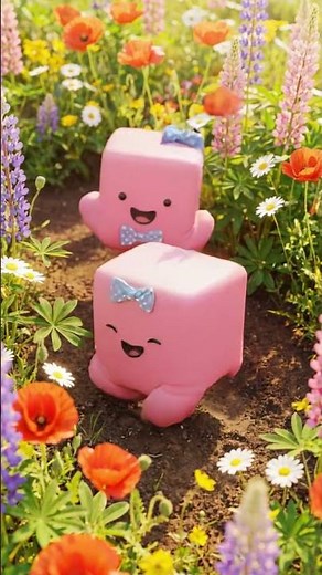 Cute Blocks Playing In A Flower Patch #shortsfeed