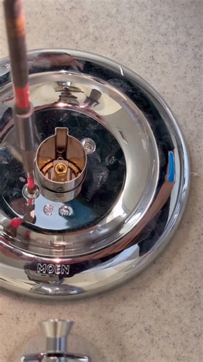 Evan Berns | installing a moen extension trim kit after a new shower valve | Instagram