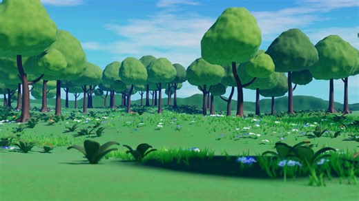blender风格化动画森林草地场景制作流程