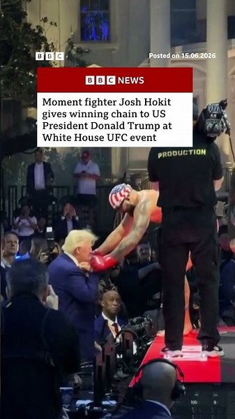 Trump and thousands of others watch UFC fight on White House lawn. #UFC #DonaldTrump #BBCNews