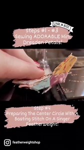 April is sewing the most adorable Mini Dresden Petals on her Singer Featherweight! I love this little step-by-step video, showing the Mini Dresden Spool Pin Plate coming together all before our eyes. This fun pattern is a great way to spend a stormy autumn afternoon, preparing gifts for the upcoming holiday season! ❤ We have both ready to sew kits as well as printed patterns available! Check here> https://singer-featherweight.com/collections/mini-dresden for more information! #featherweightshop 