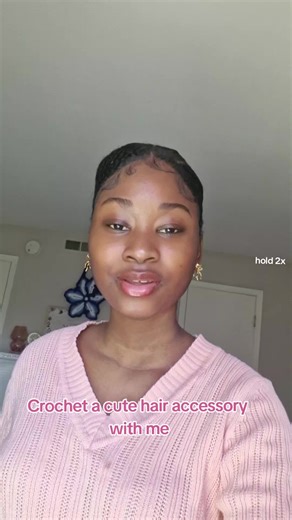 Part 1 | Crocheting accessories to match my outfit🧶🎀 #cute #crochet #crochethairaccessories #fypシ゚ #viral