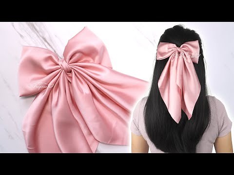 LONG TAILS Satin Hair Bow 🎀 How to Make a Bow with Long Tails